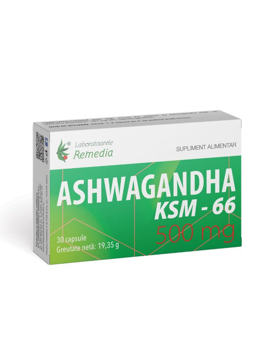 Ashwagandha KSM-66 500mg, 30 capsule, Remedia
