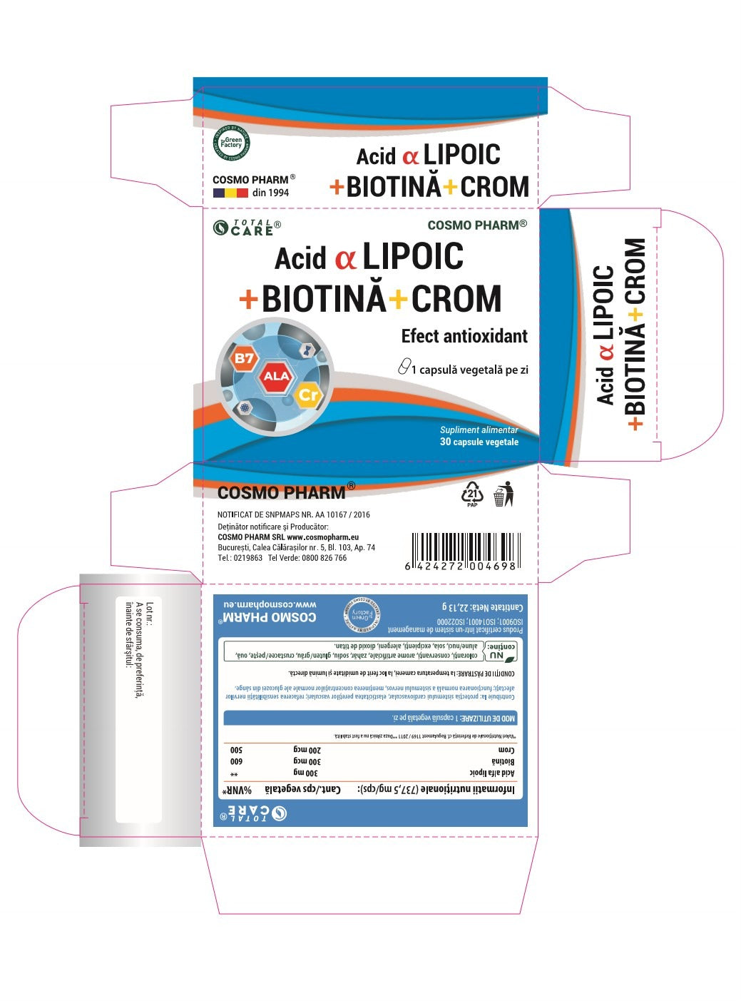 Acid Alfa Lipoic + Biotina + Crom
