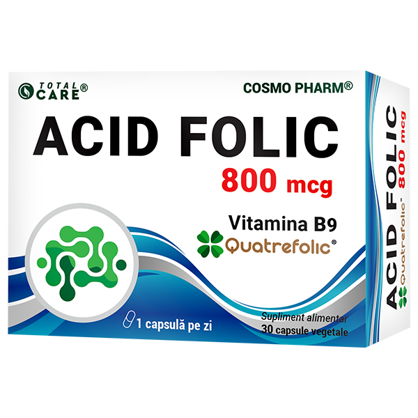 Acid Folic Quatrefolic® 800 mcg – forma bioactivă si naturala (5-MTHF)
