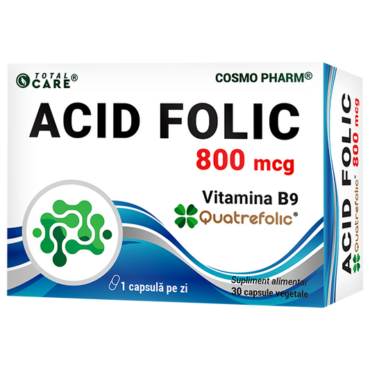 Acid Folic Quatrefolic® 800 mcg – forma bioactivă si naturala (5-MTHF)