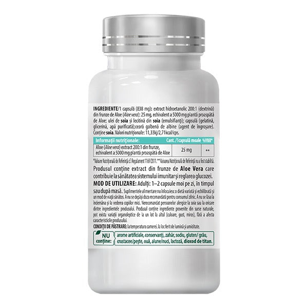 Capsule Aloe Vera – Echivalent 5000 mg Gel