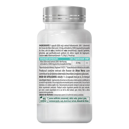 Capsule Aloe Vera – Echivalent 5000 mg Gel