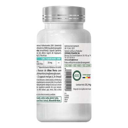 Capsule Aloe Vera – Echivalent 5000 mg Gel