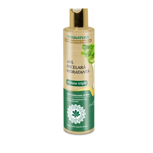 Apă micelară hidratantă cu acid hialuronic și Aloe Vera 250ml – Leonard Radutz Formula – VivaNatura