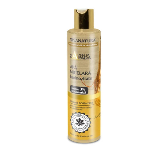 Apă micelară pentru luminozitate – Albă ca Zăpada cu Ginseng și vitamine 250 ml – Leonard Radutz Formula – VivaNatura
