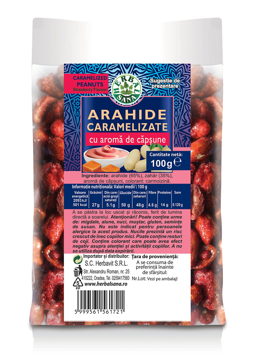 ARAHIDE CARAMELIZATE CU AROMA DE CĂPȘUNE