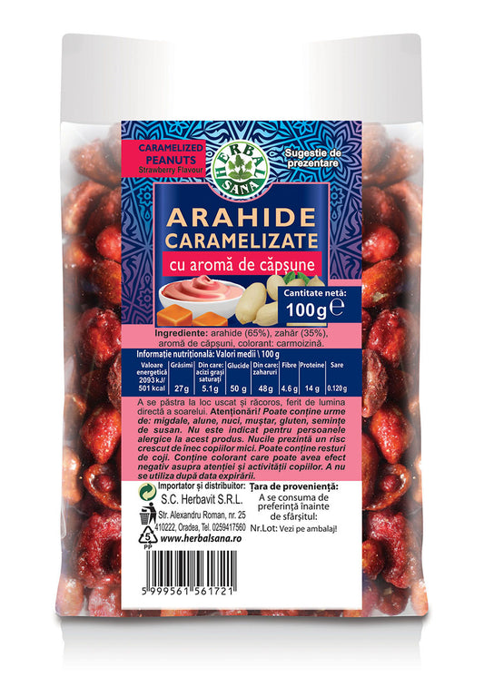 ARAHIDE CARAMELIZATE CU AROMA DE CĂPȘUNE
