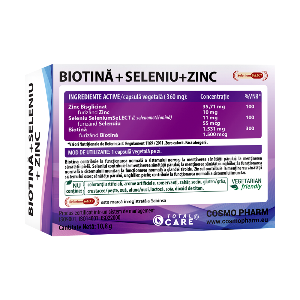 BIOTINA + SELENIU + ZINC