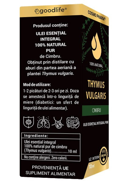 THYMUS VULGARIS – Ulei Esential De Cimbru Uz Intern 10 ml