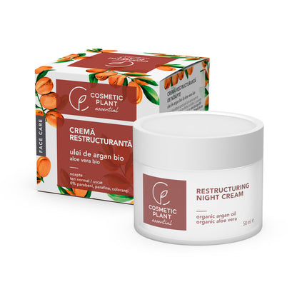 Cremă restructurantă de noapte cu ulei de argan bio si extract bio de aloe vera