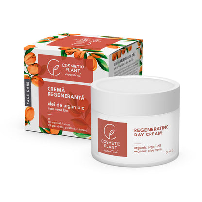 Cremă regenerantă de zi cu ulei de argan bio si extract bio de aloe vera