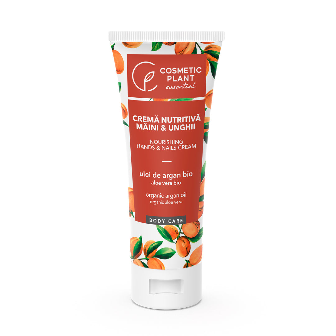 Cremă nutritivă mâini și unghii cu ulei de argan bio si extract bio de aloe vera