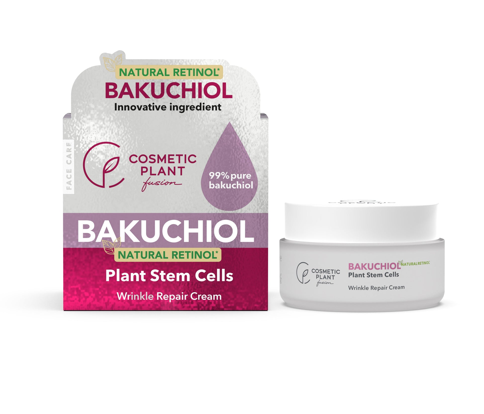 BAKUCHIOL – Wrinkle Repair Cream cu Bakuchiol 99% puritate (Natural Retinol*) și Celule stem din plante