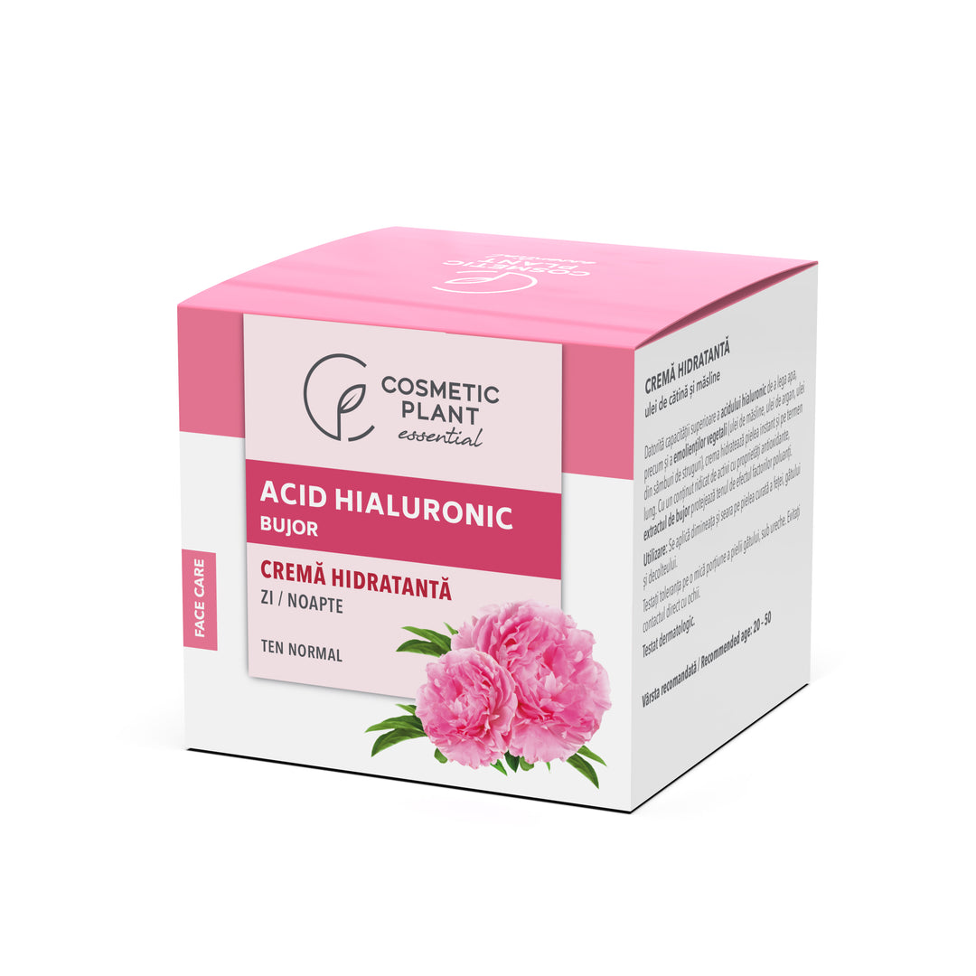 Cremă hidratantă cu acid hialuronic & bujor