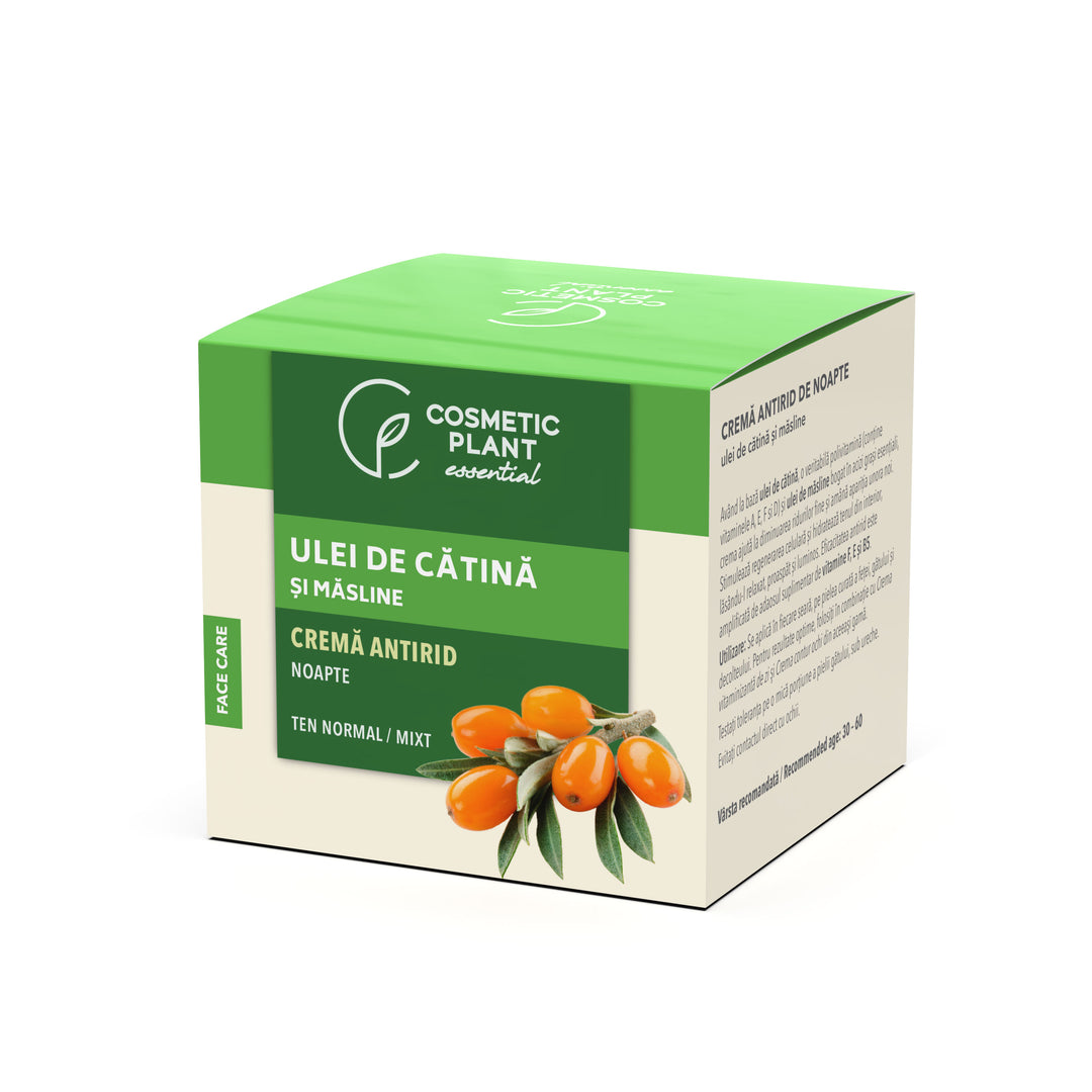 Cremă antirid de noapte cu ulei de cătină și măsline