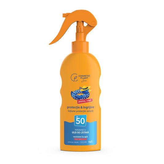 Emulsie plajă rezistentă la apă pentru copii SPF50 cu ulei de cătină