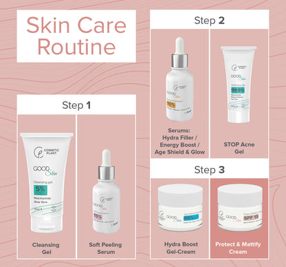 GOOD Skin – Protect & Mattify Cream cu SPF 15, Vegetal Retinol și Ceai Verde