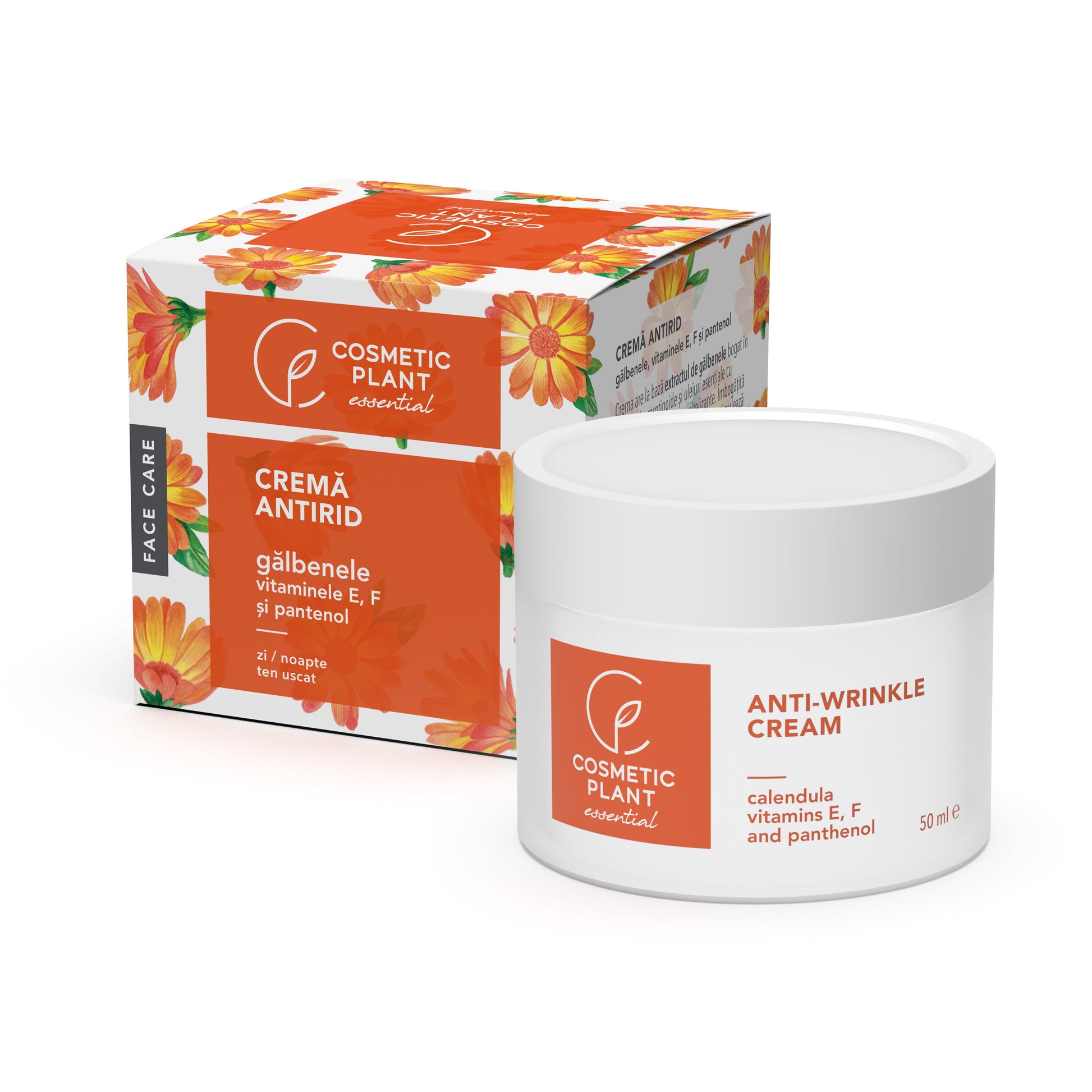 Cremă antirid cu gălbenele şi vitaminele E, F si pantenol