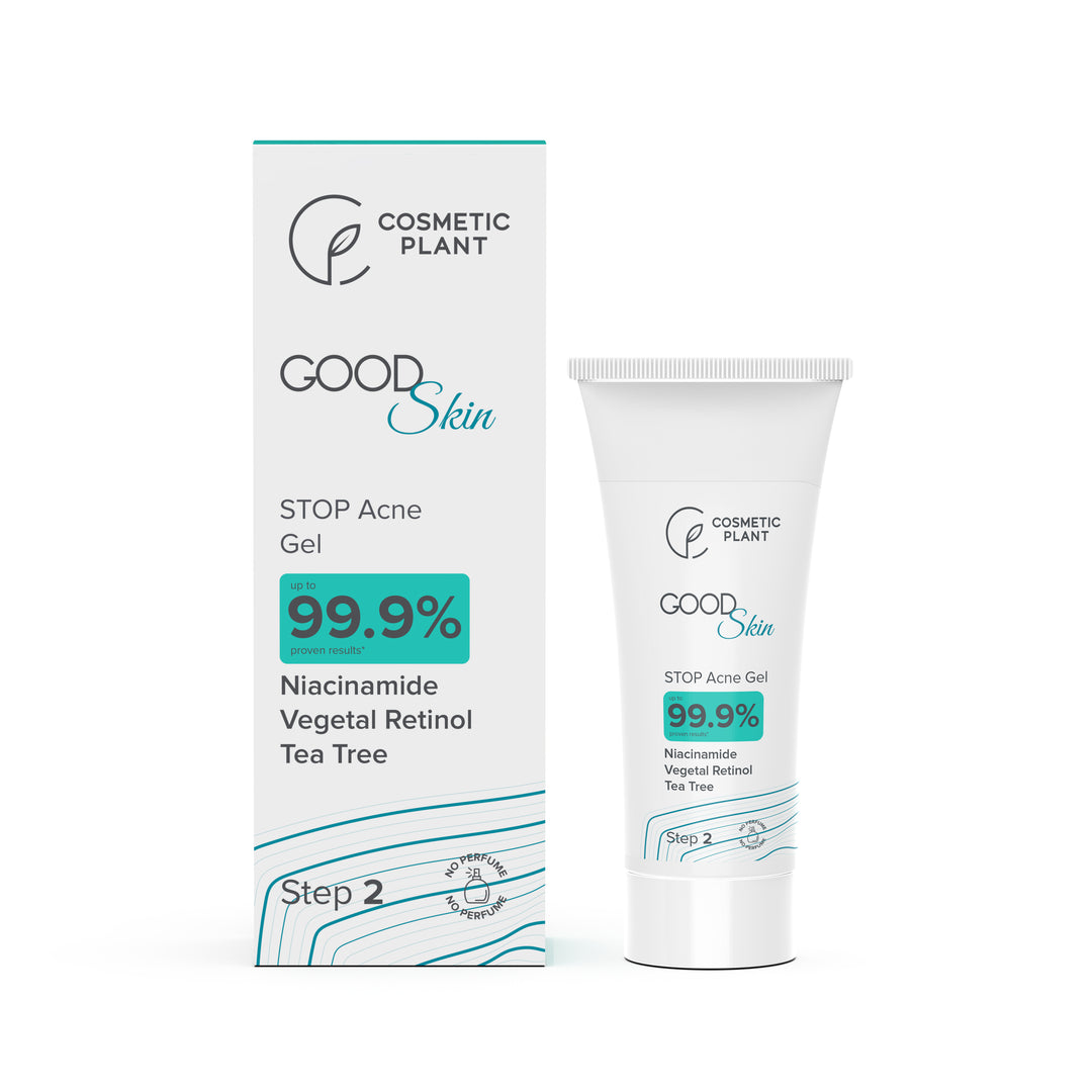GOOD Skin – STOP Acne Gel cu Niacinamidă, Vegetal Retinol și Tee Trea Oil