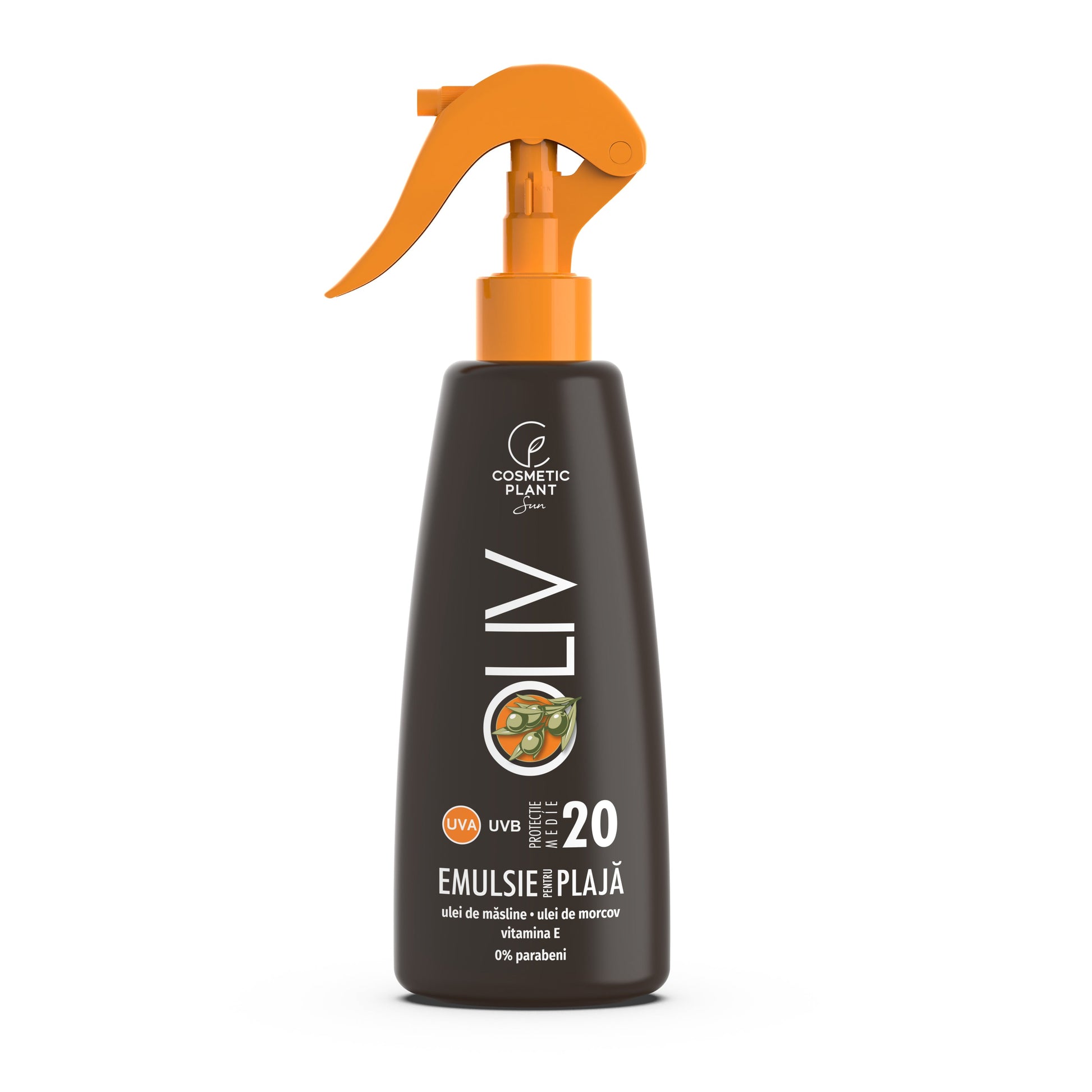 Emulsie plajă OLIV SPF20 cu ulei de morcov și măsline