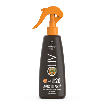 Emulsie plajă OLIV SPF20 cu ulei de morcov și măsline