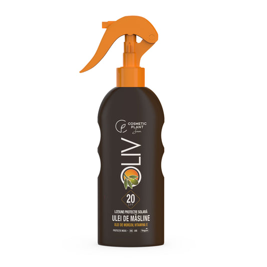 Emulsie plajă OLIV SPF20 cu ulei de morcov și măsline