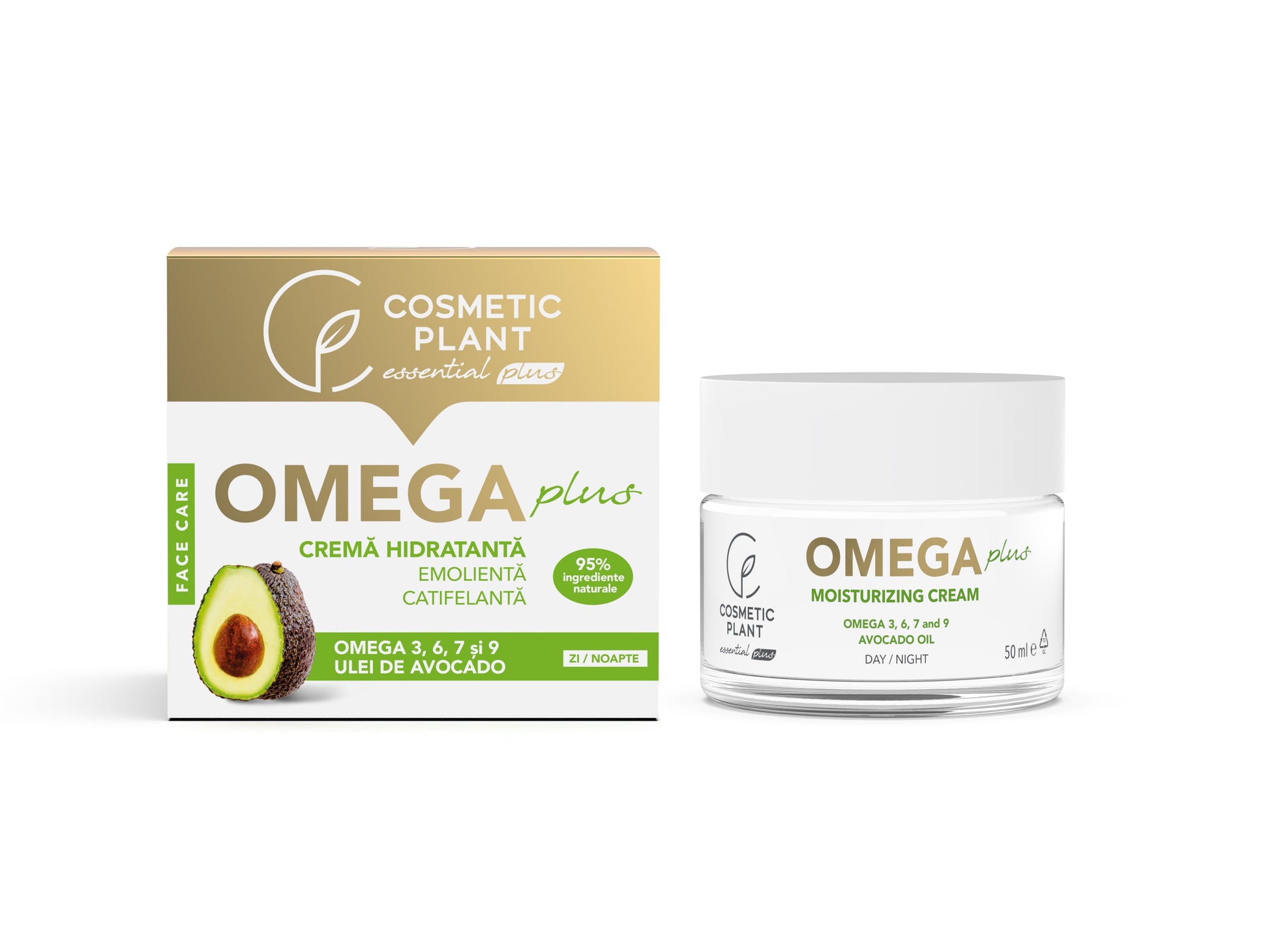 Cremă hidratantă emolientă și catifelantă OMEGA Plus cu Omega 3, 6, 7, 9 & ulei de avocado