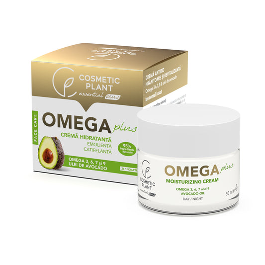 Cremă hidratantă emolientă și catifelantă OMEGA Plus cu Omega 3, 6, 7, 9 & ulei de avocado