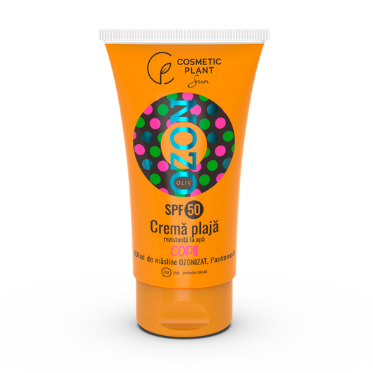 Cremă plajă pentru copii OZON SPF50 rezistentă la apă cu ulei de măsline ozonizat