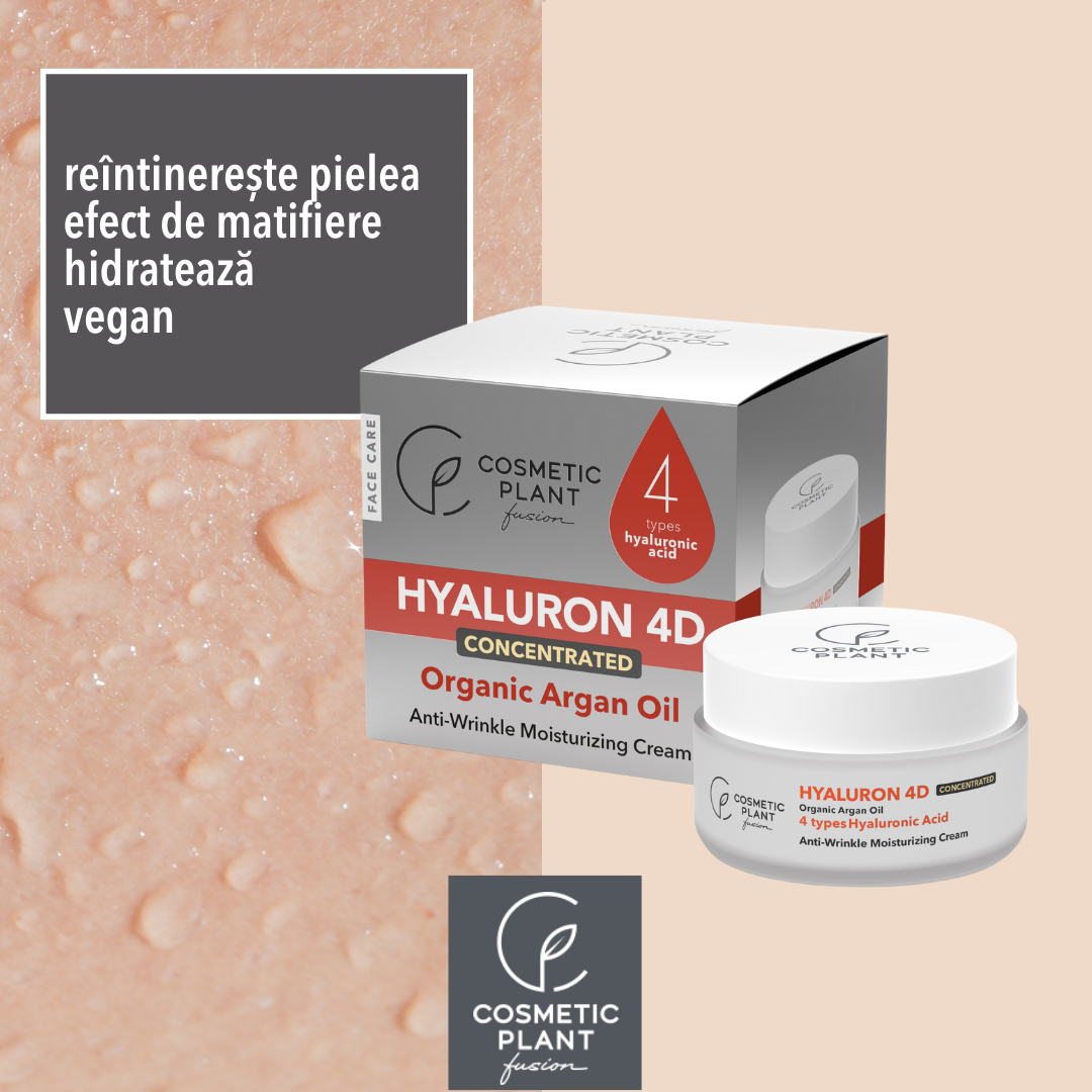 HYALURON 4D - Cremă antirid hidratantă cu acid hialuronic 4D & ulei de argan organic
