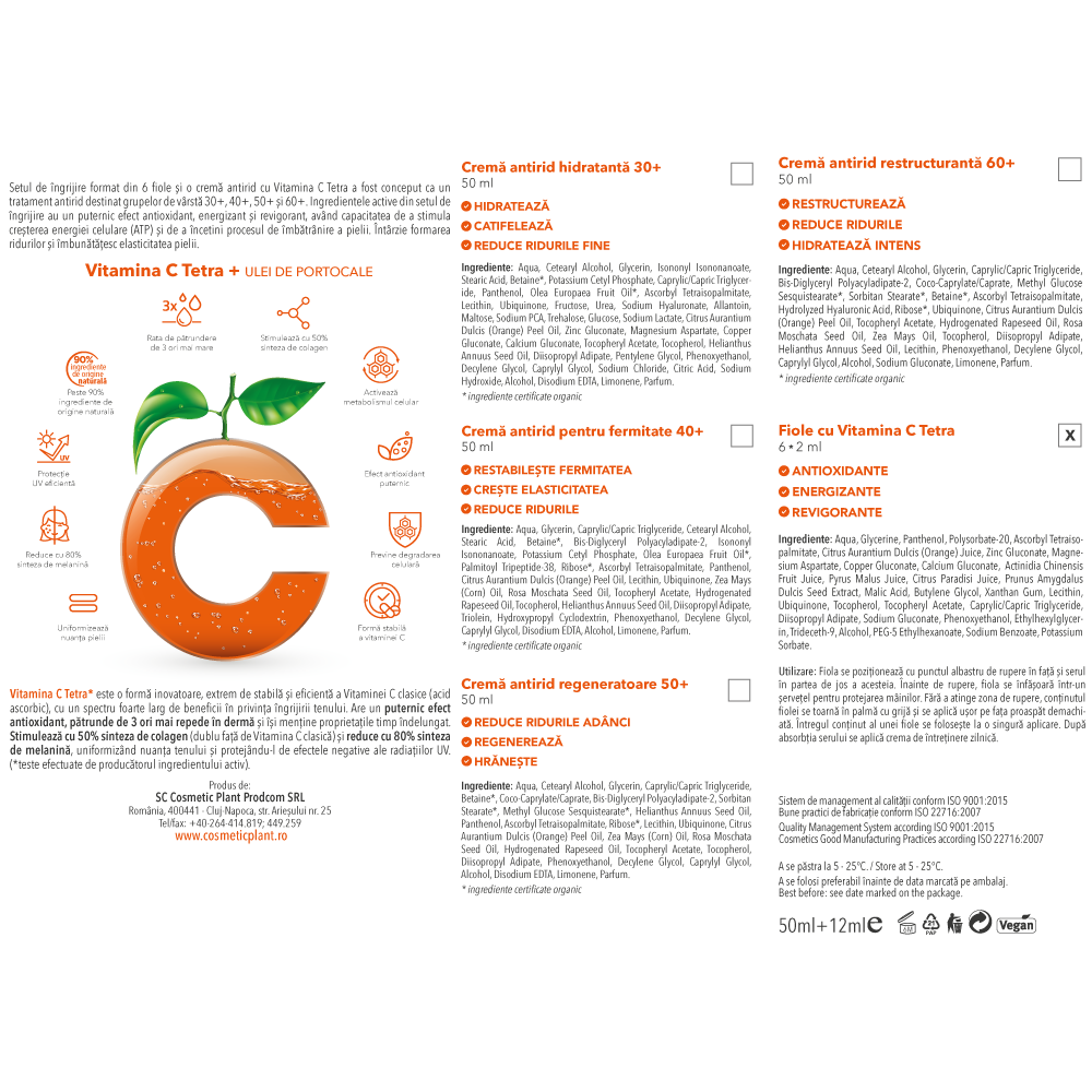 Set îngrijire Skin Boost 30+ cu Vitamina C Tetra