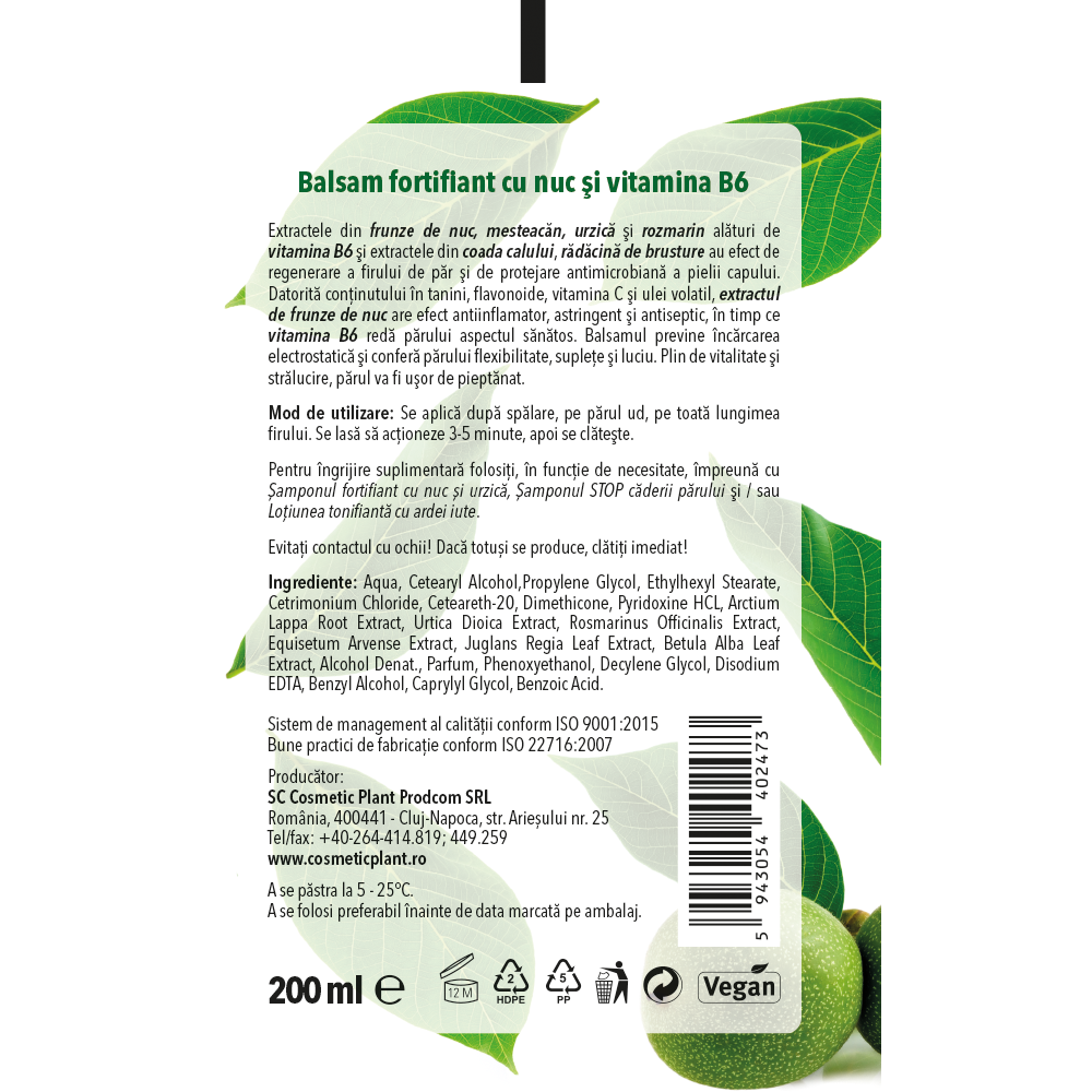 Balsam fortifiant cu nuc şi vitamina B6