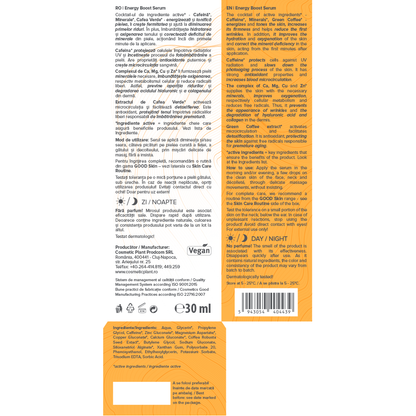 GOOD Skin – Energy Boost Serum cu Cafeină, Minerale și Cafea verde