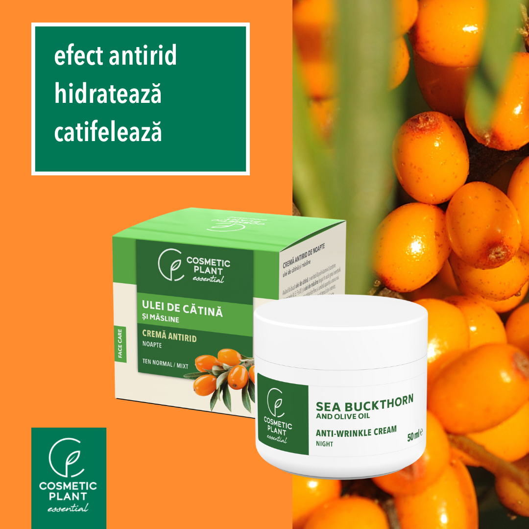 Cremă antirid de noapte cu ulei de cătină și măsline