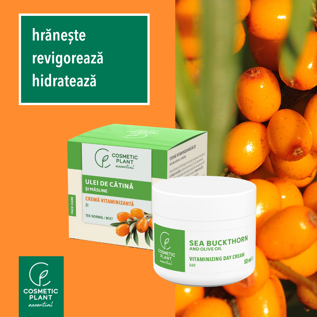 Cremă vitaminizantă de zi cu ulei de cătină și măsline
