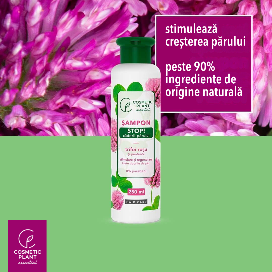 Șampon STOP! căderii părului cu trifoi roșu și pantenol