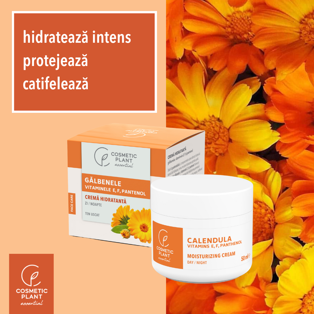 Cremă hidratantă cu gălbenele şi vitaminele E, F şi pantenol