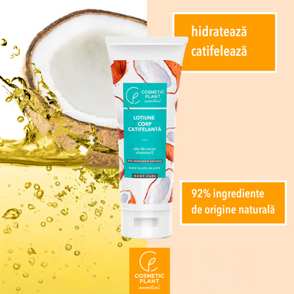 Loțiune corp catifelantă cu ulei de cocos & vitamina E