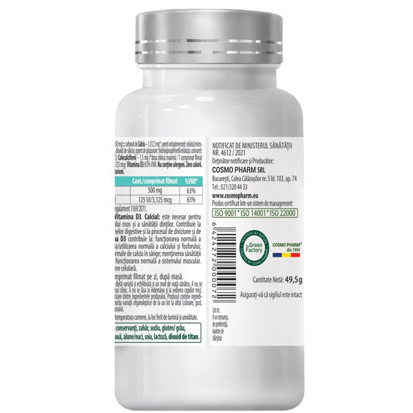 CALCIU Vitamina D3, 30 / 90 comprimate