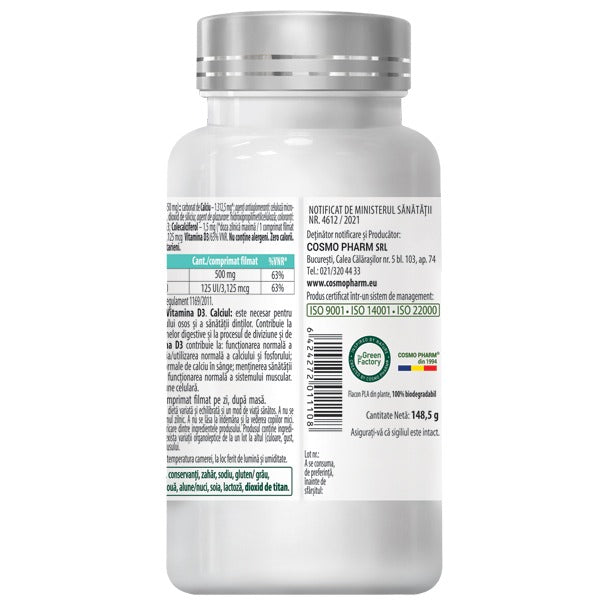 CALCIU Vitamina D3, 30 / 90 comprimate
