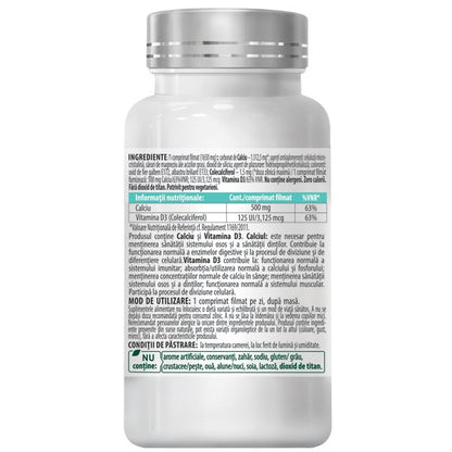 CALCIU Vitamina D3, 30 / 90 comprimate