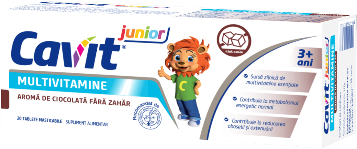 Cavit® Junior cu aroma de ciocolata fara zahar
