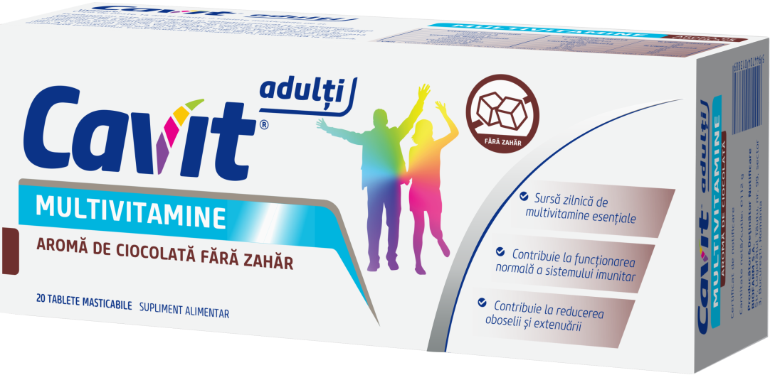 Cavit® Adulti cu aroma de ciocolata fara zahar