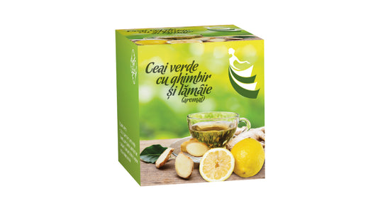 Ceai verde cu ghimbir și lămâie aromatizat – controlul greutății