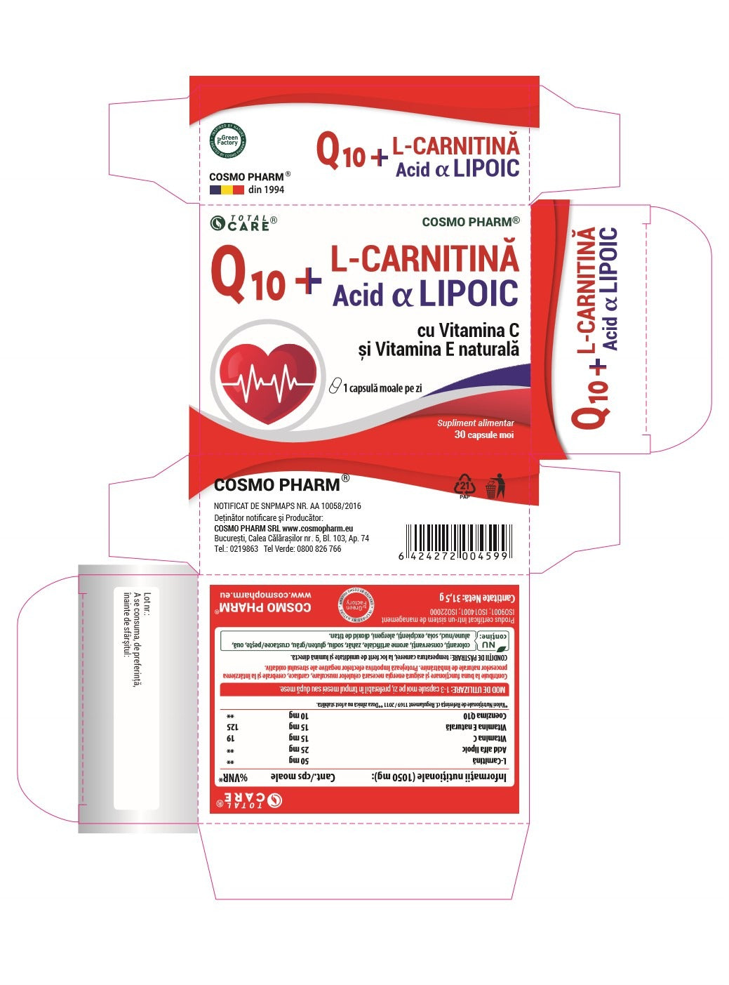 Q10 L-Carnitina Acid Alfa Lipoic