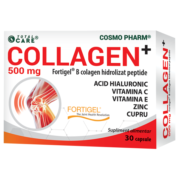 COLLAGEN+ 500 mg – Fortigel® – Colagen Hidrolizat Peptide din sursă bovină
