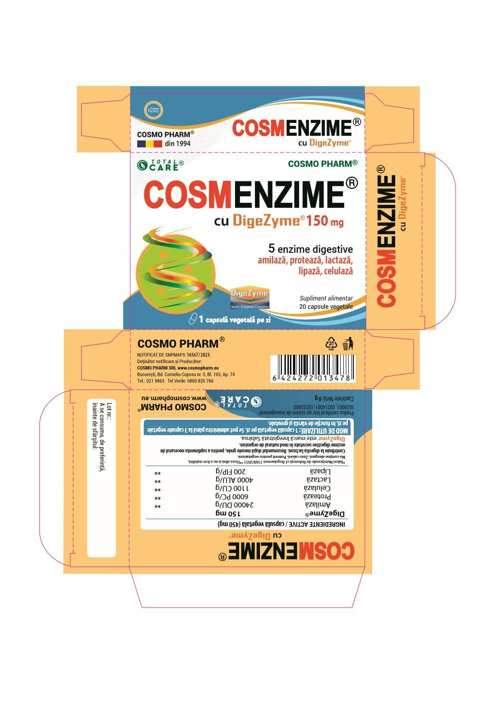 CosmEnzime TOTAL CARE®, Usureaza Digestia si Tranzitul Intestinal