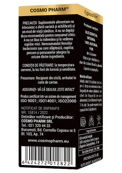 Ulei Esential De Cuisoare – 10ml CLOVE/EUGENIA CARIOPHYLLUS