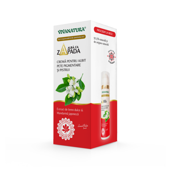 ALBĂ CA ZĂPADĂ – Cremă pentru albit pete pigmentare și pistrui cu extract de lemn dulce și mandarină japoneză 45 ml – Leonard Radutz Formula – VivaNatura