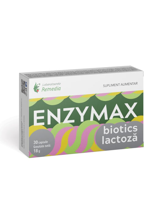 Enzymax Biotics Lactoza, 30 capsule, Laboratoarele Remedia